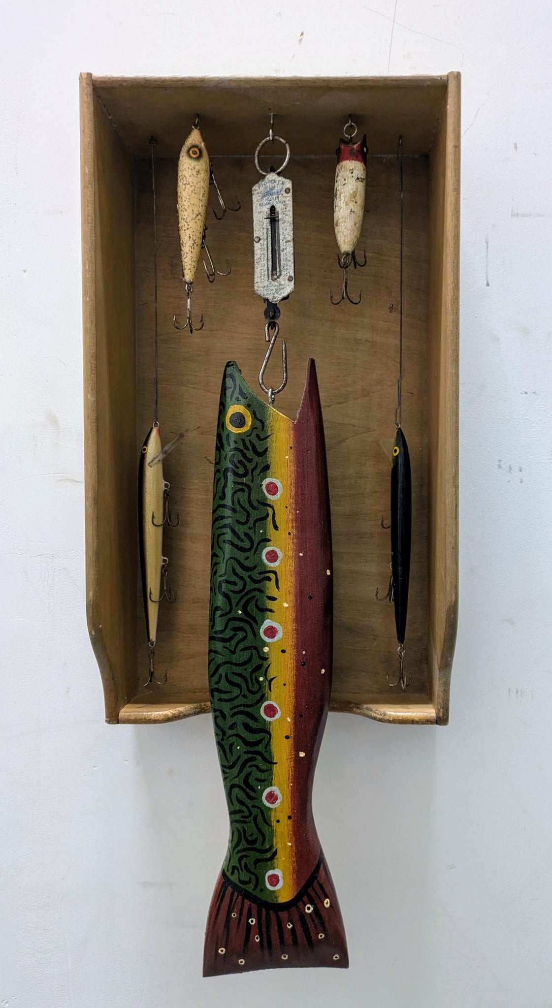 brook lure fishing rod Brook Trout With 4 Lures and Scale