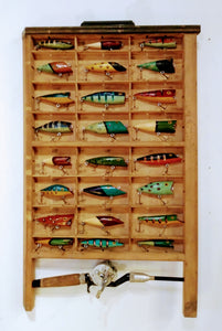 Lure Collection With Vintage Rod and Reel