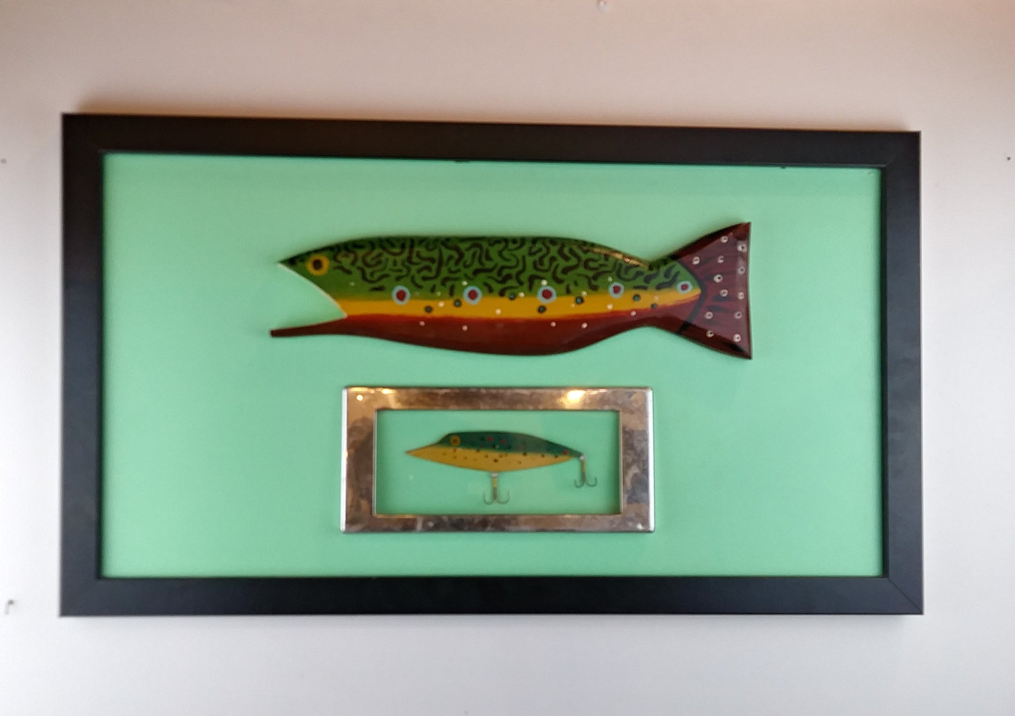 Trout with Lure Under Glass