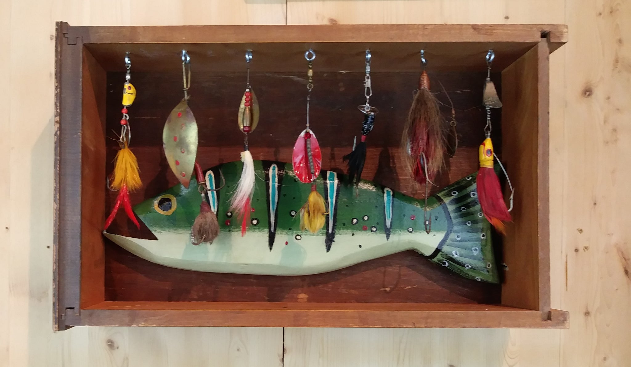 Ohio Barnwood Fishing Lure Display