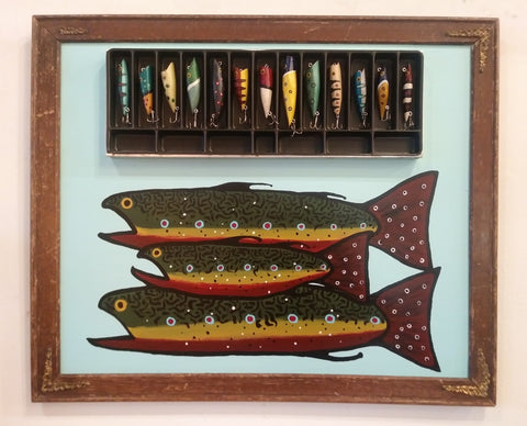 3 Brook Trout with Lure Tray
