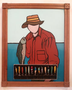 Fisherman With Trout and Lure Tray