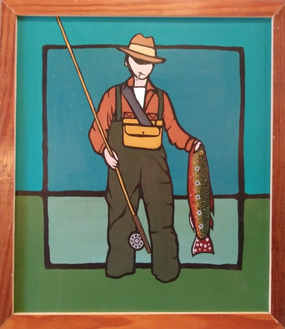 Man in Waders With Brook Trout
